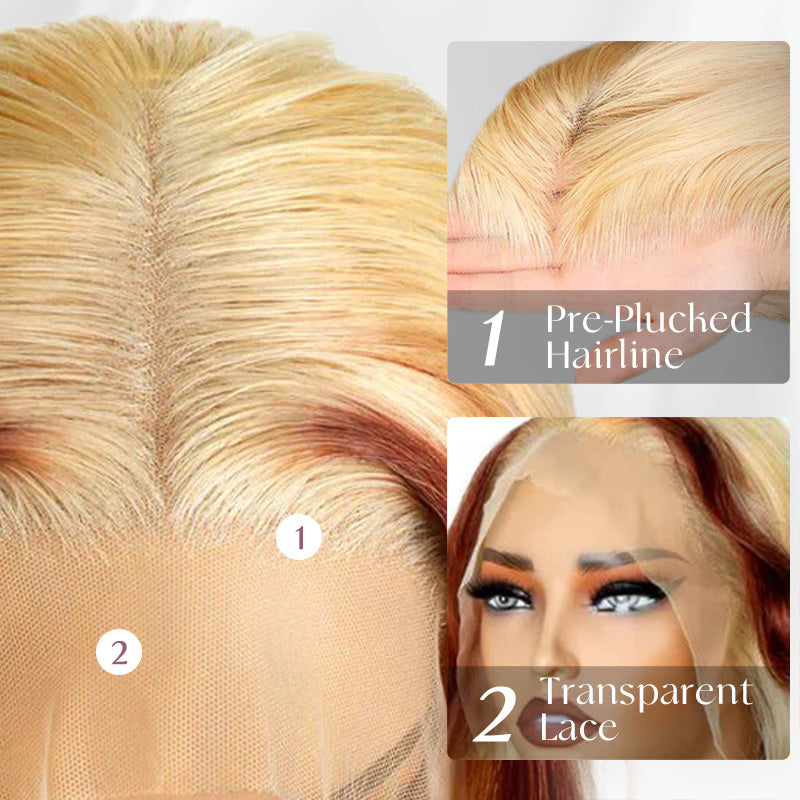 Zlike 613 Blonde Wig With Brown Highlight Body Wave Lace Front Wigs