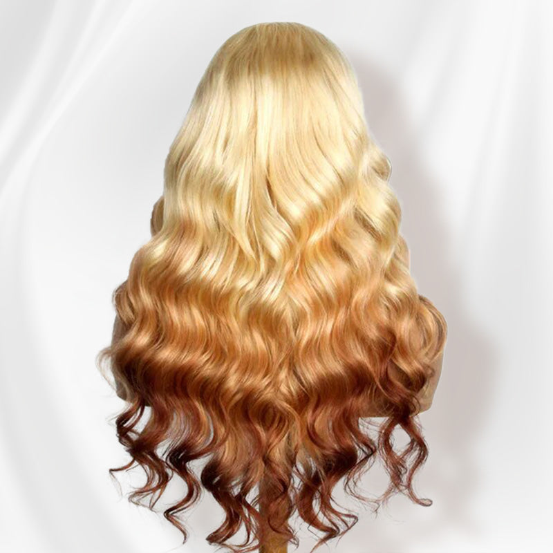 Zlike 613 Blonde Wig With Brown Highlight Body Wave Lace Front Wigs