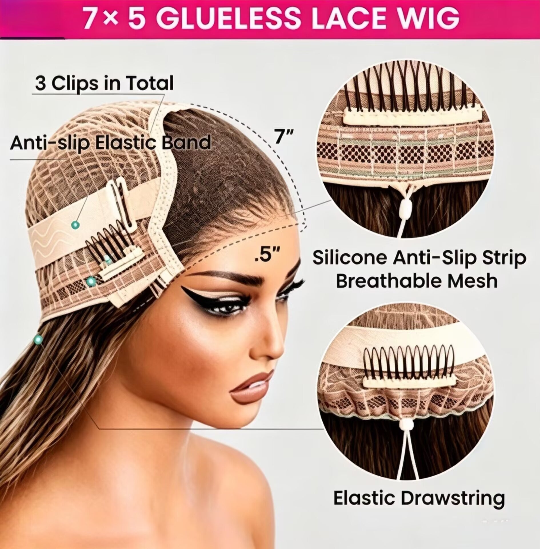 Honey Blonde Balayage Body Wave Wig Human Hair 7x5 Lace Glueless Wig Face Framing Highlight Human Hair Wig