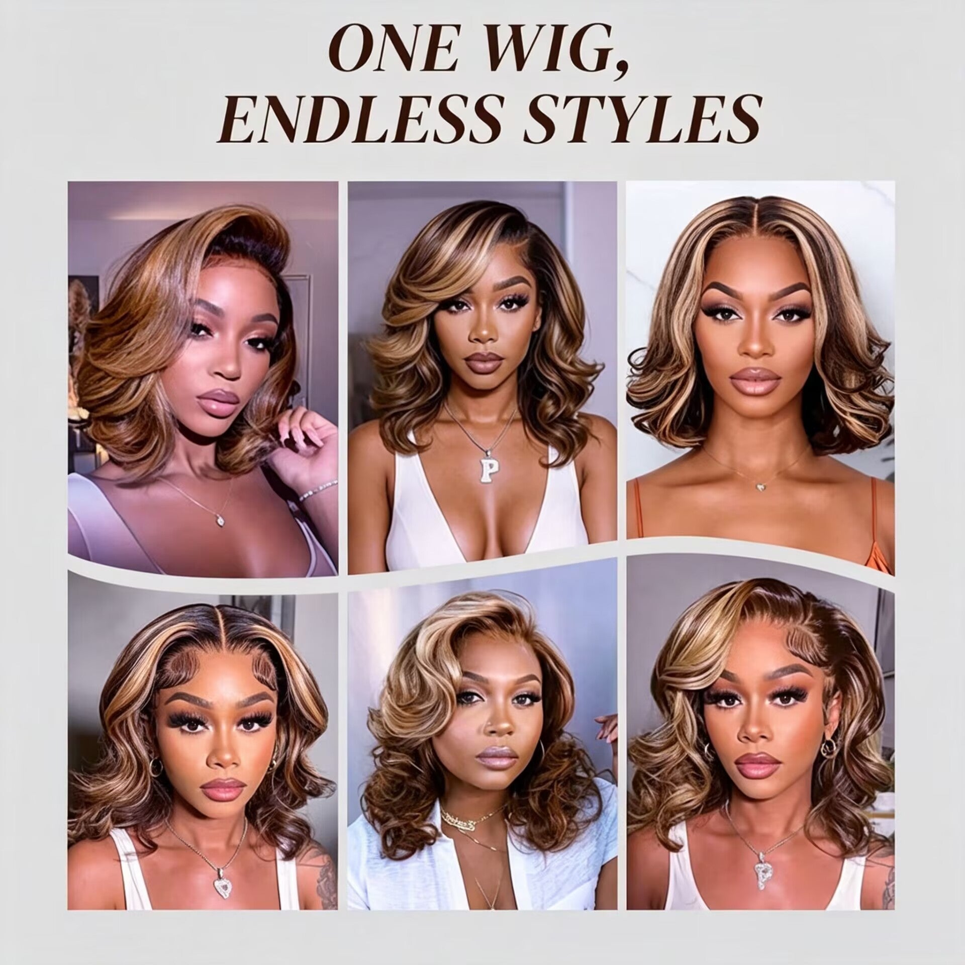 Zlike 7X5 Ombre Highlight Honey Blonde Glueless Bob Wig Loose Body Wave Human Hair Wig With Drawstring