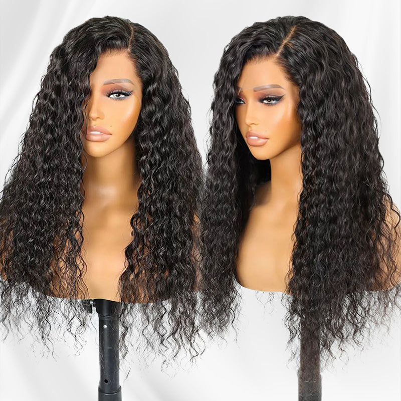 Natural Hairline Water Wave 100% Human Hair Wigs 13X4 Transparent Lace Front Wig