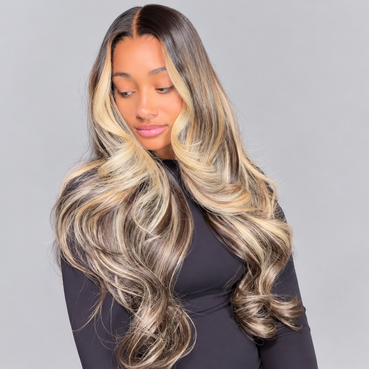 Zlike Highlihgt Blonde Color Loose Wave Clear Transparent Glueless Lace Front Human Hair Wigs