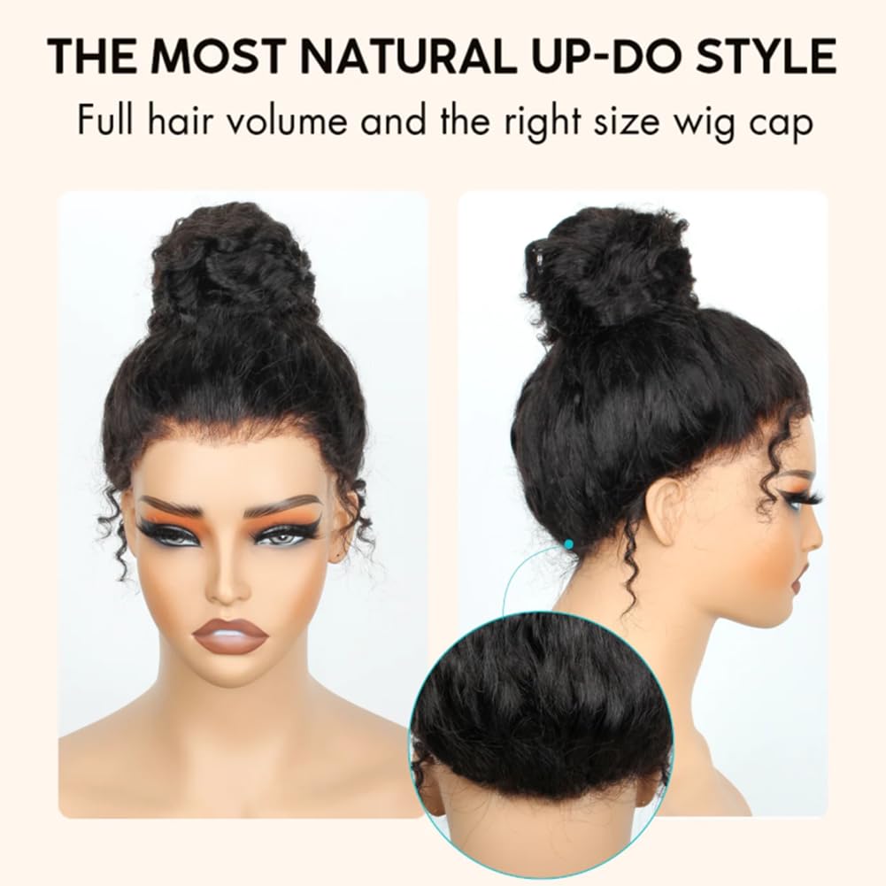 Water Wave 360 Lace Front Wig 100% Human Hair Wigs Natural Hairline For Women