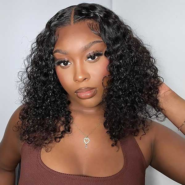 Water Wave 9x6 Glueless Lace Closure Wigs Bleached Knots Pre-Plucked Human Hair Wigs