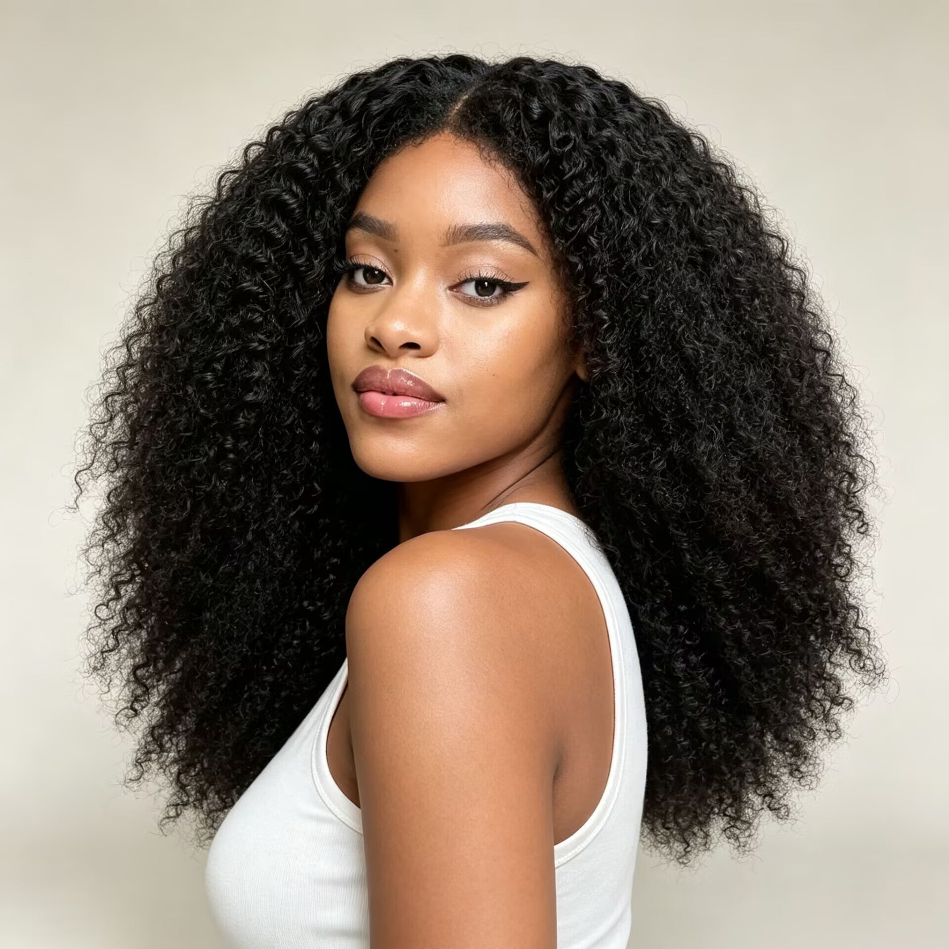 Zlike 4C Kinky Edge Hairline Afro Kinky Curly Glueless Wig Pre-Cut 7x5 HD Lace Human Hair Wig with Pre-Bleached Knots