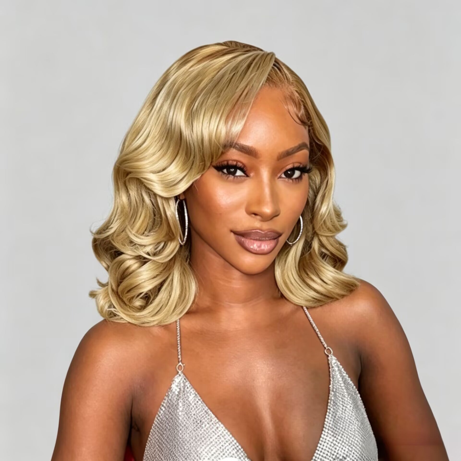 Zlike Honey Blonde Short Bob Body Wave Human Hair Wig Glueless Pre-Styled Salon Finish Ready To Wear Wig