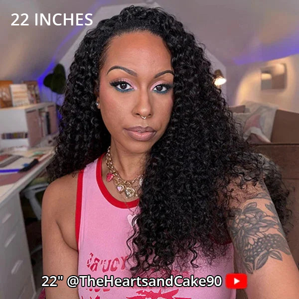 3 In 1 Half Wigs Water Wave Flexible Fit Half Wig With Elastic Drawstring Glueless Human Hair Wigs