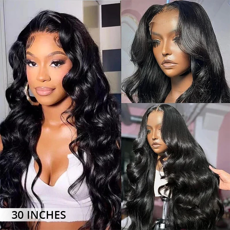 300% Density Body Wave Transparent Lace Front Wigs Virgin Human Hair Frontal Lace Wig For Women