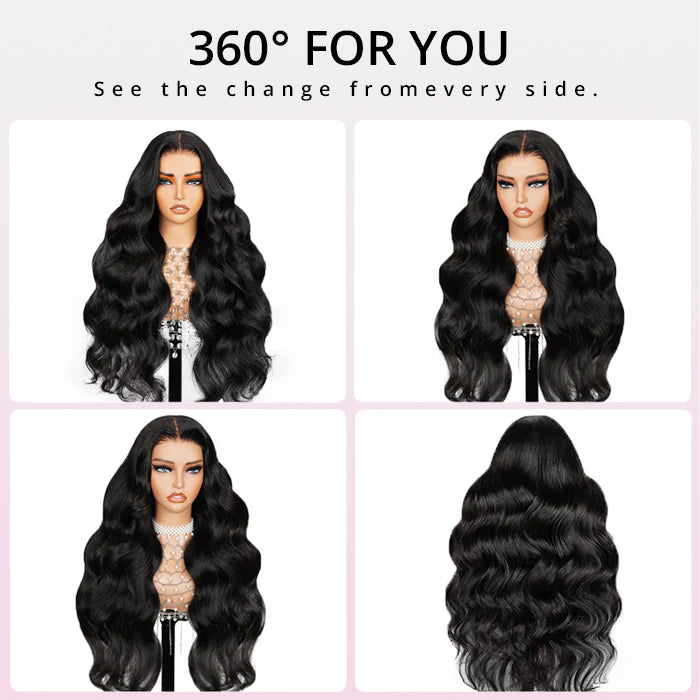 300% Density Body Wave Transparent Lace Front Wigs Virgin Human Hair Frontal Lace Wig For Women