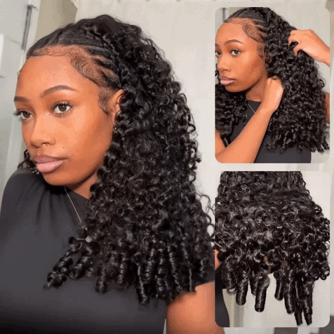 Zlike 300% Density Burmese Curly Transparent Lace Front Wigs 100% Virgin Human Hair For Women