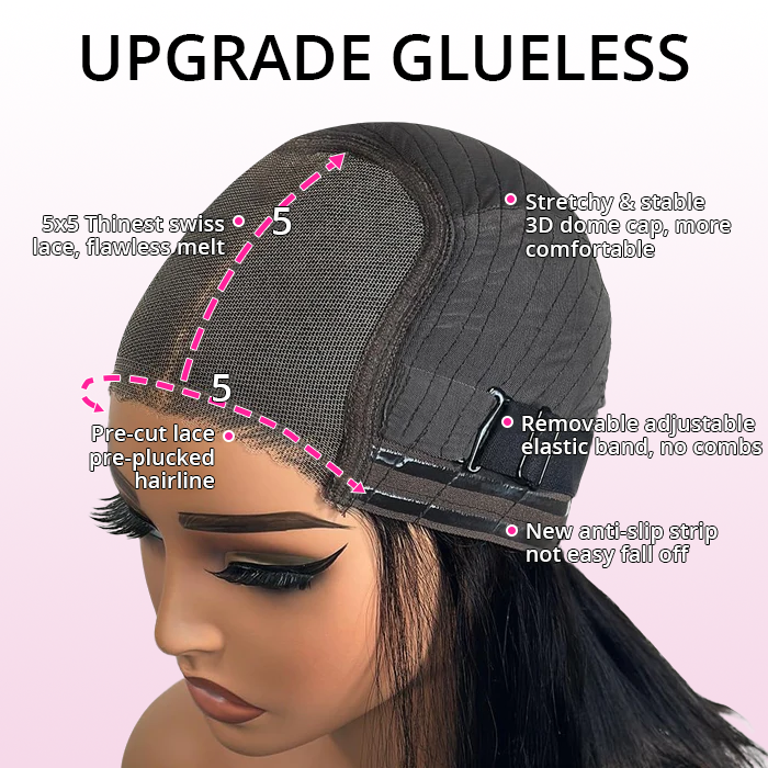 Ready Go Glueless Water Wave 5x5 Lace Closure Wig 180% Density Human Hair Wigs