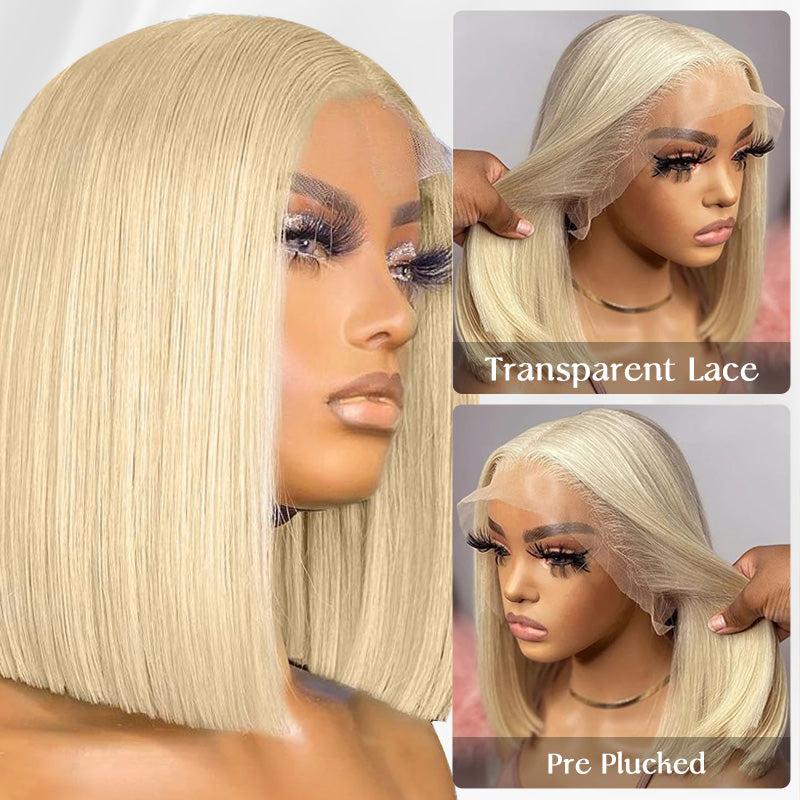 Zlike Short 613 Blonde Bob Wig With Baby Hair Human Hair Wigs For Women