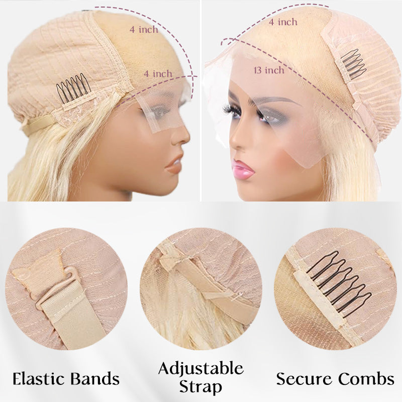 613 Blonde Body Wave Transparent 13x4 Lace Front Human Hair Wigs For Women