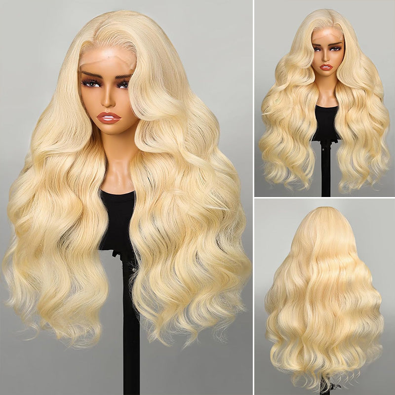 613 Blonde Body Wave Transparent 13x4 Lace Front Human Hair Wigs For Women