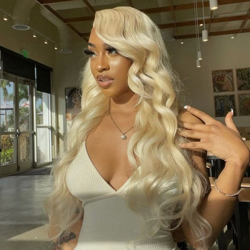 613 Blonde Body Wave Transparent 13x4 Lace Front Human Hair Wigs For Women