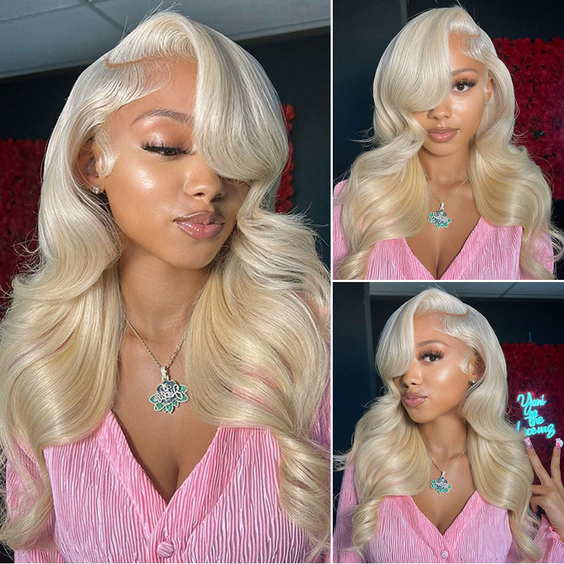 613 Blonde Body Wave Transparent 13x4 Lace Front Human Hair Wigs For Women