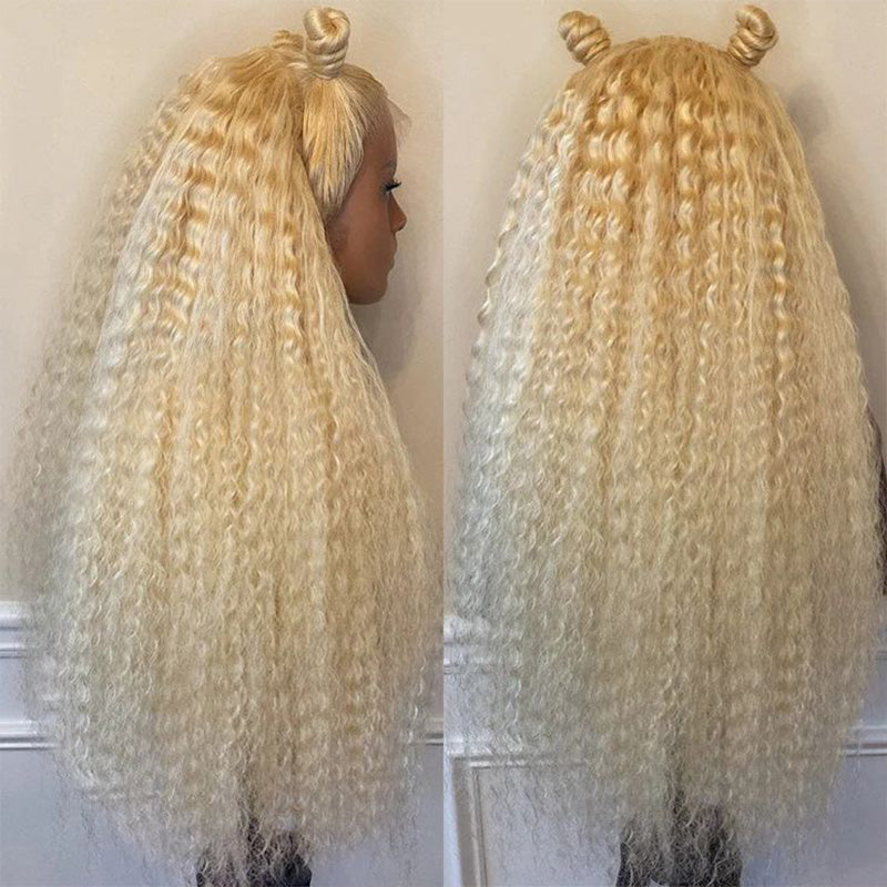613 Blonde Jerry Curly 13x4 Lace Virgin Human Hair Wigs Pre-Plucked Natural Hairline-Zlike