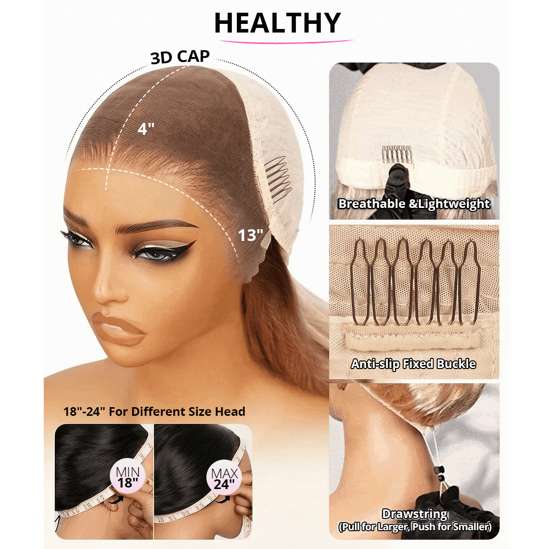 Zlike Highlihgt Blonde Color Loose Wave Clear Transparent Glueless Lace Front Human Hair Wigs