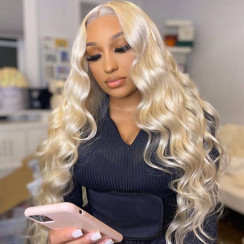 Code: ZL100F | Zlike 613 Blonde Body Wave Human Hair Wigs Transparent 13x4 Lace Front Wigs For Women