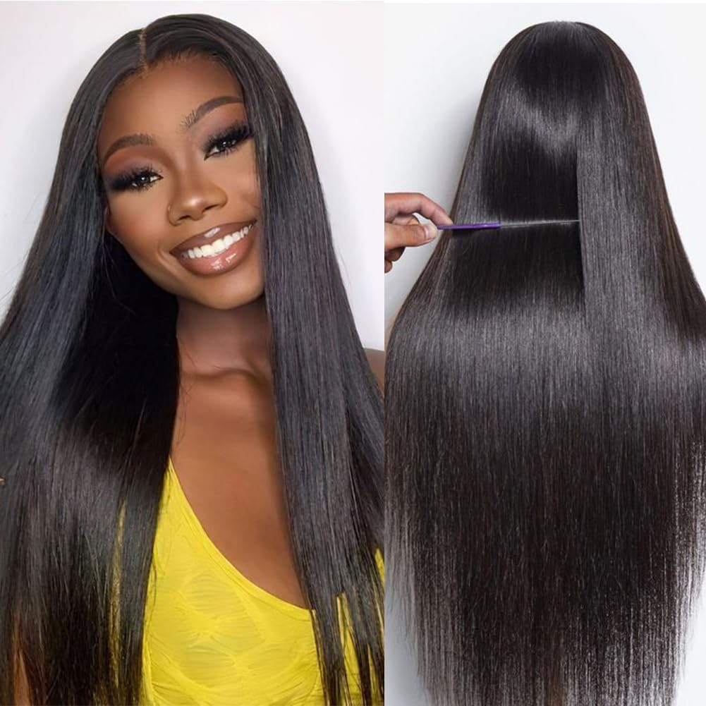 Zlike Straight Wigs Glueless 7x5 Closure Lace Human Hair Wigs With Drawstring