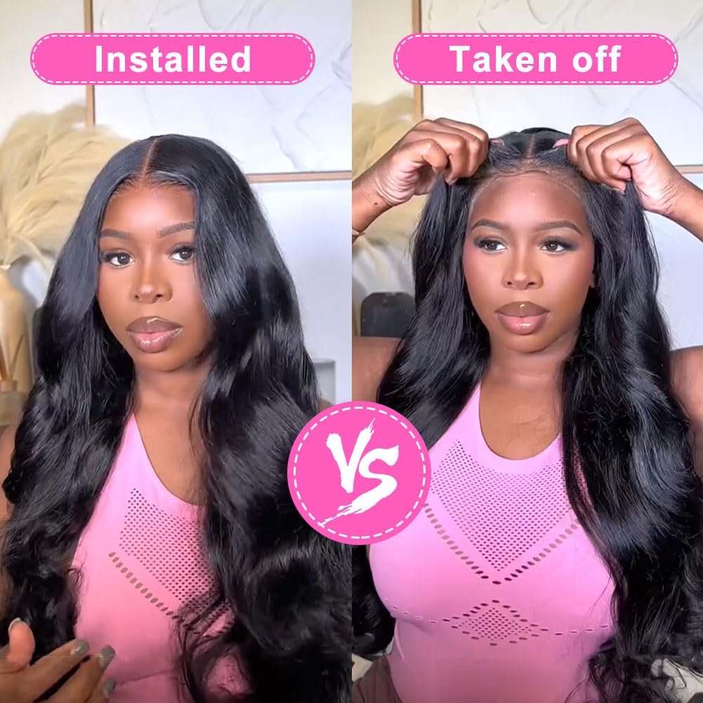 Glueless Body Wave HD Lace Closure Wig Put On and Go Human Hair Wigs