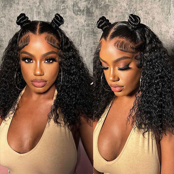 $189 = 3Wigs | Bob 13x4 Lace Front Water Wave Wig + Bob Glueless 4x4 Lace Closure Straight 613 Blonde Wig + Glueless 1x2 Top Lace Closure Straight Wig With Bangs