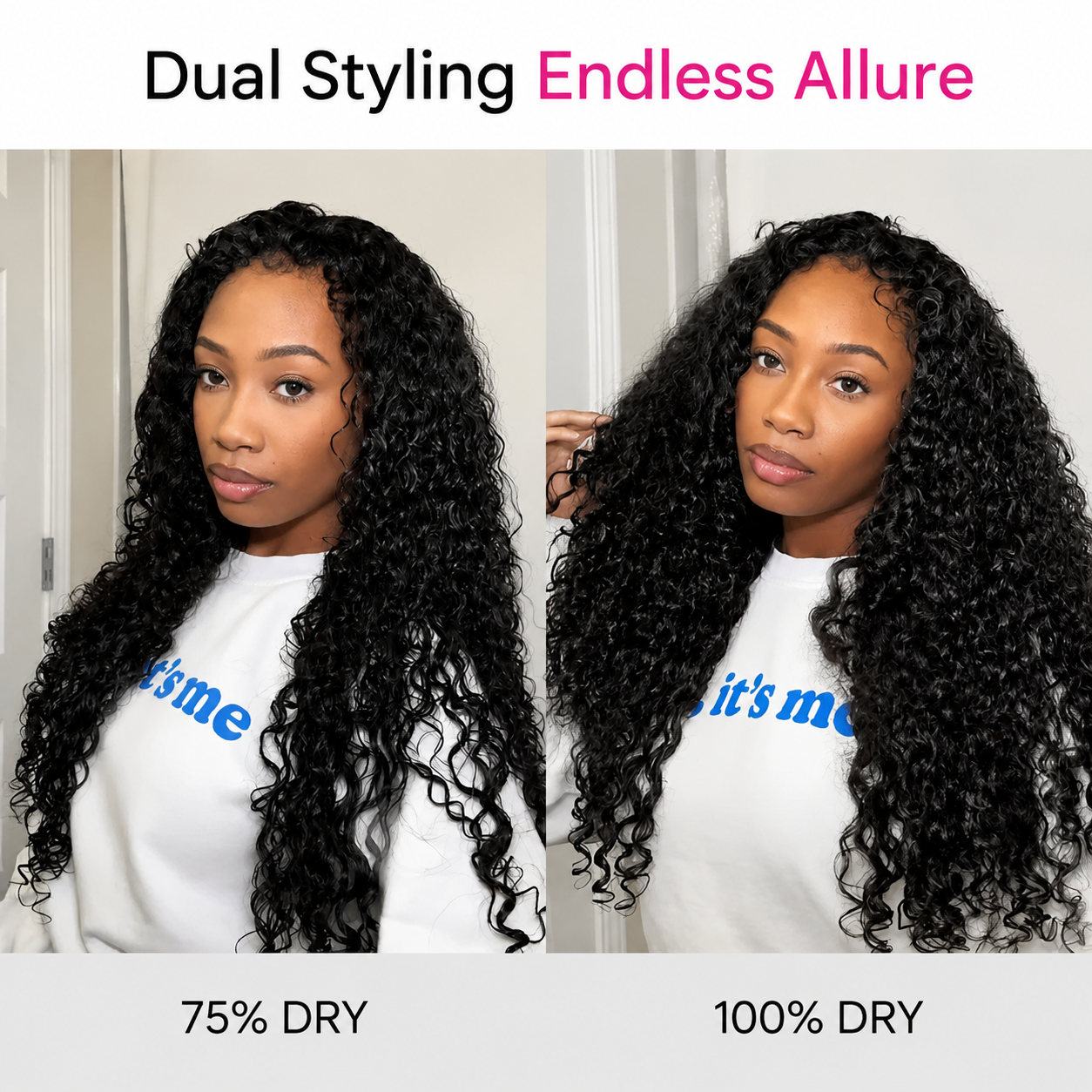 Zlike Water Wave 300% Density Lace Front Human Hair Wigs Natural Color 13x6 Glueless Wig With Pre-Cut Lace & Drawstring