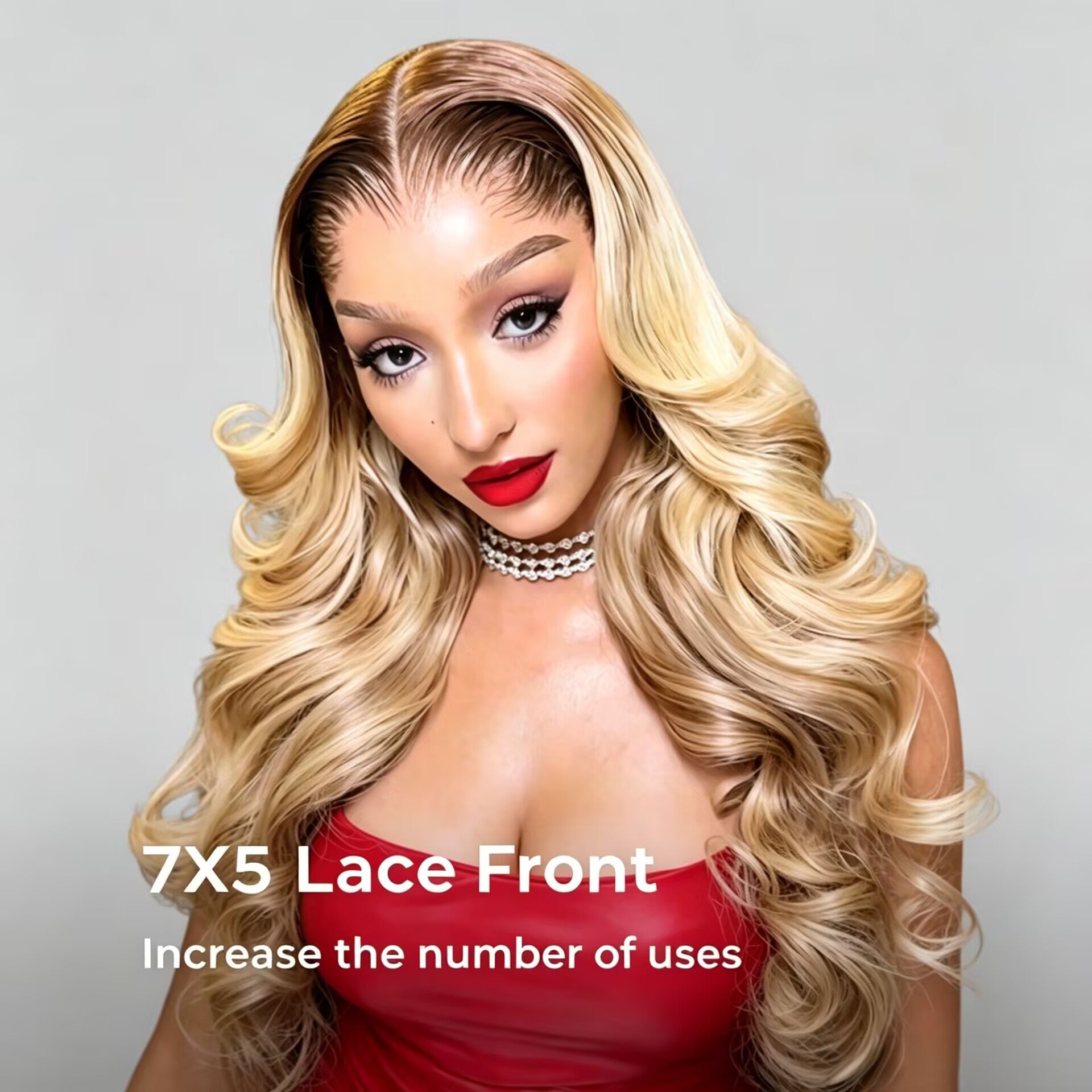 Zlike Ombre Blonde Lagos Hairline Loose Body Wave 7x5 Lace Frontal Glueless Human Hair Wig