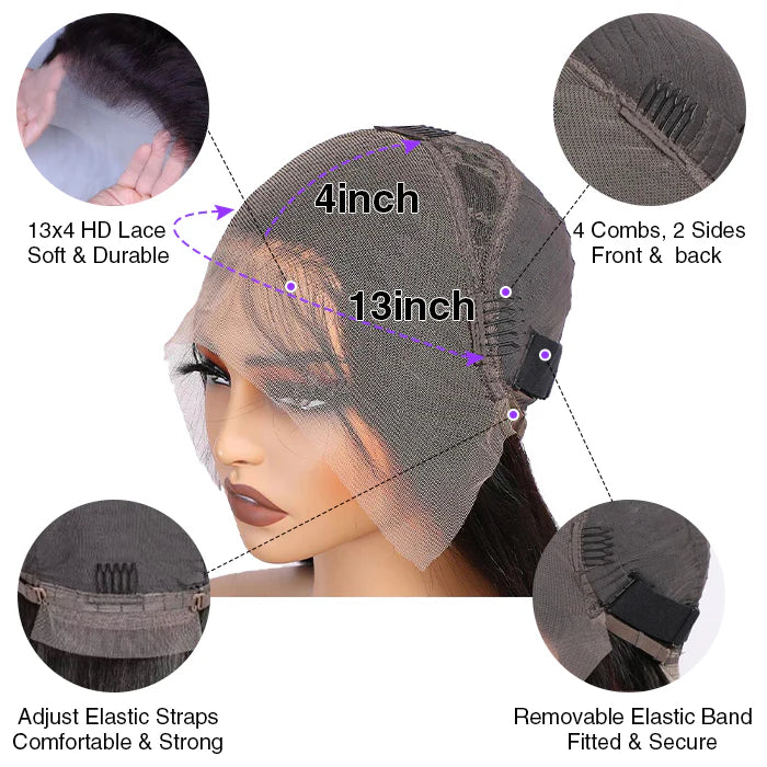 169=2 Wigs 13X4 Water Wave Lace Front Wig 100% Human Hair Wigs Natural Hairline Flash Sale