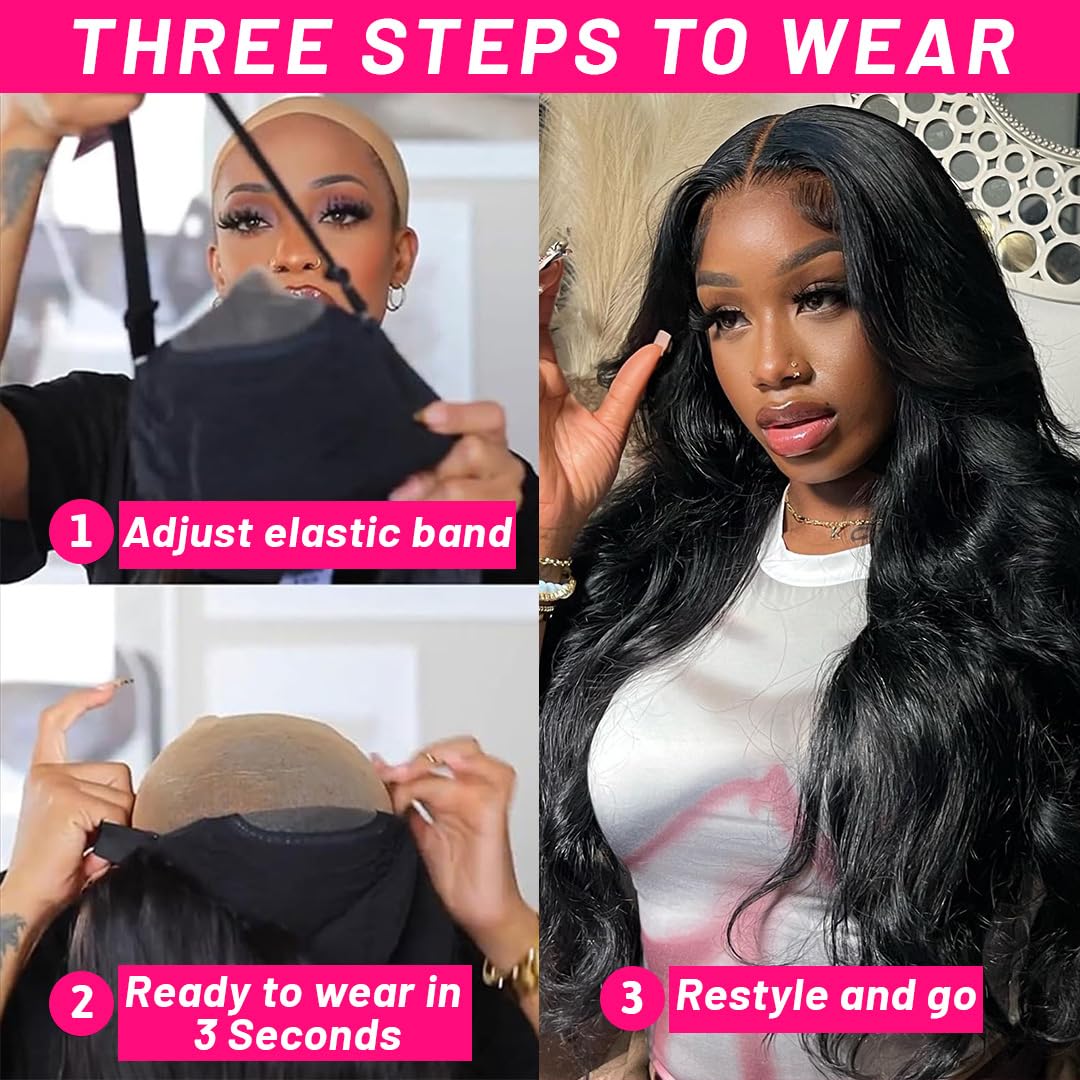 Glueless Body Wave HD Lace Closure Wig Put On and Go Human Hair Wigs