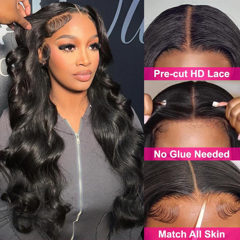 Glueless Body Wave HD Lace Closure Wig Put On and Go Human Hair Wigs