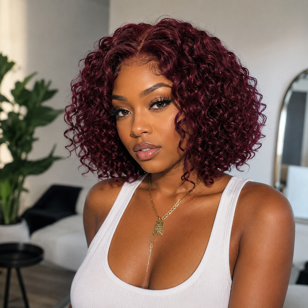 Zlike 250% Density Retro Pixie Curly 7X5 Glueless Lace Human Hair Wig With Bangs