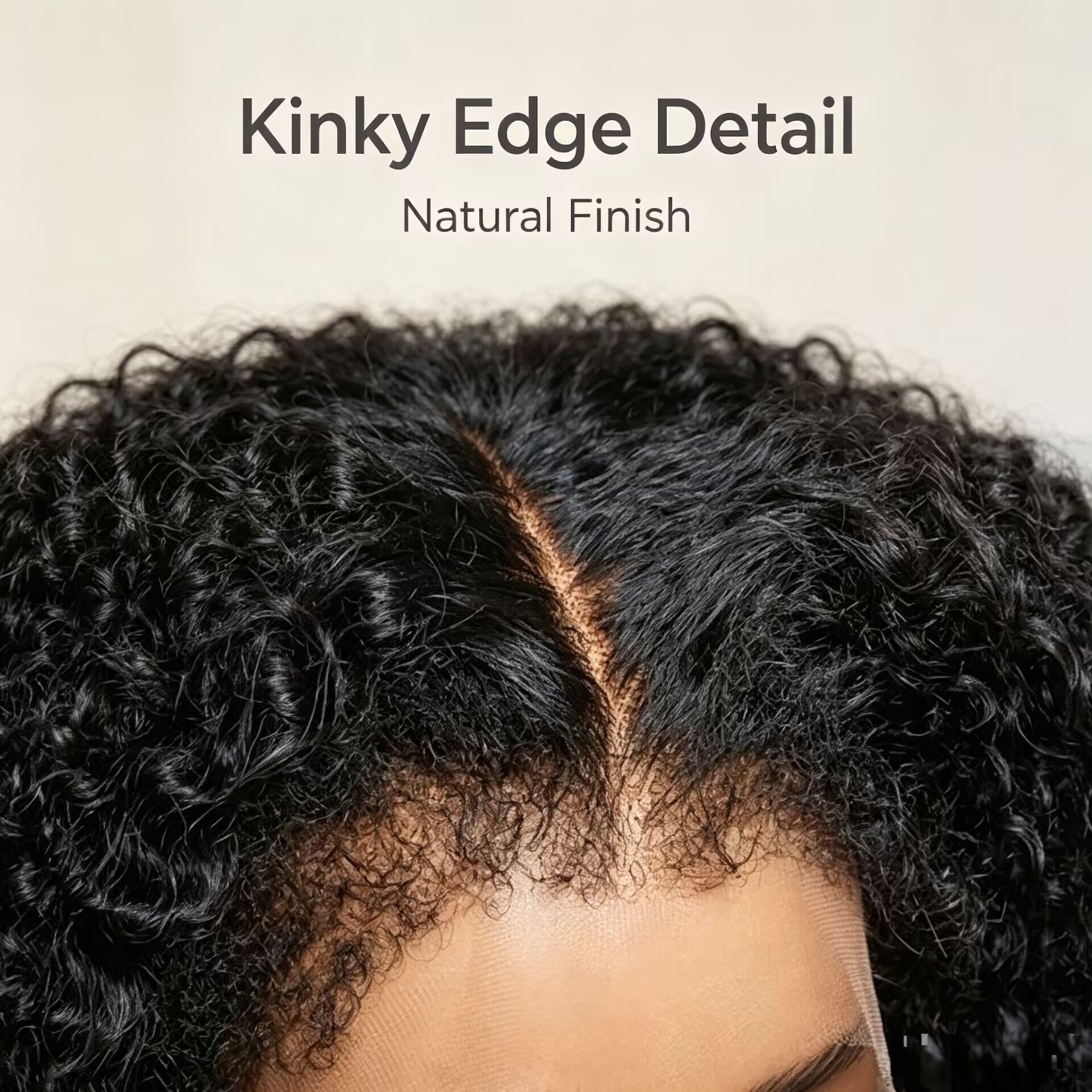 Zlike 4C Kinky Edge Hairline Afro Kinky Curly Glueless Wig Pre-Cut 7x5 HD Lace Human Hair Wig with Pre-Bleached Knots