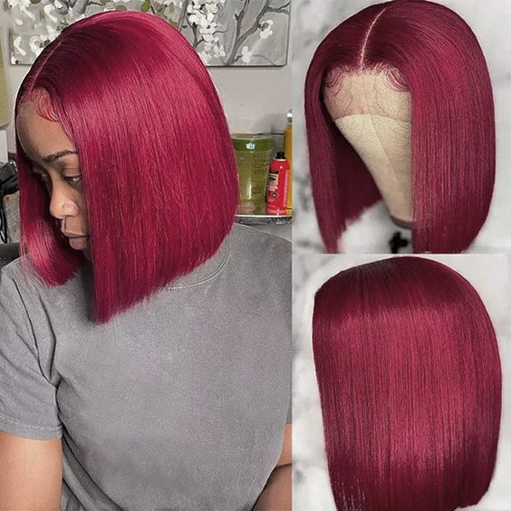 $129/2 Wigs | Glueless Wear & Go Straight Wig With Bangs + 10Inch 99J Straight Bob 13X4 Lace Front Wig