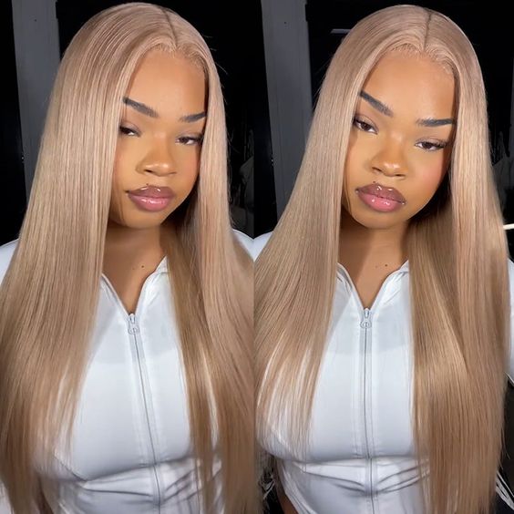 Zlike 13x4 Lace Front Wig Light Flaxen Brown Cozy Blonde Body Wave Human Hair Wigs
