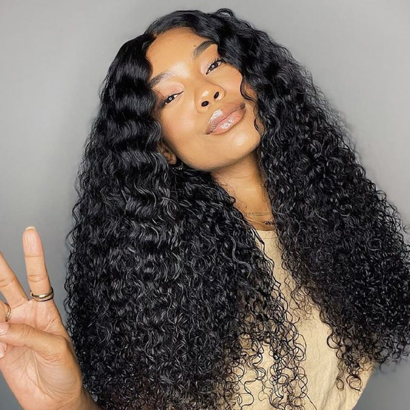 Free Part Natural Color Deep Wave Transparent Lace Front Wig Bleached Knots Human Hair Wigs