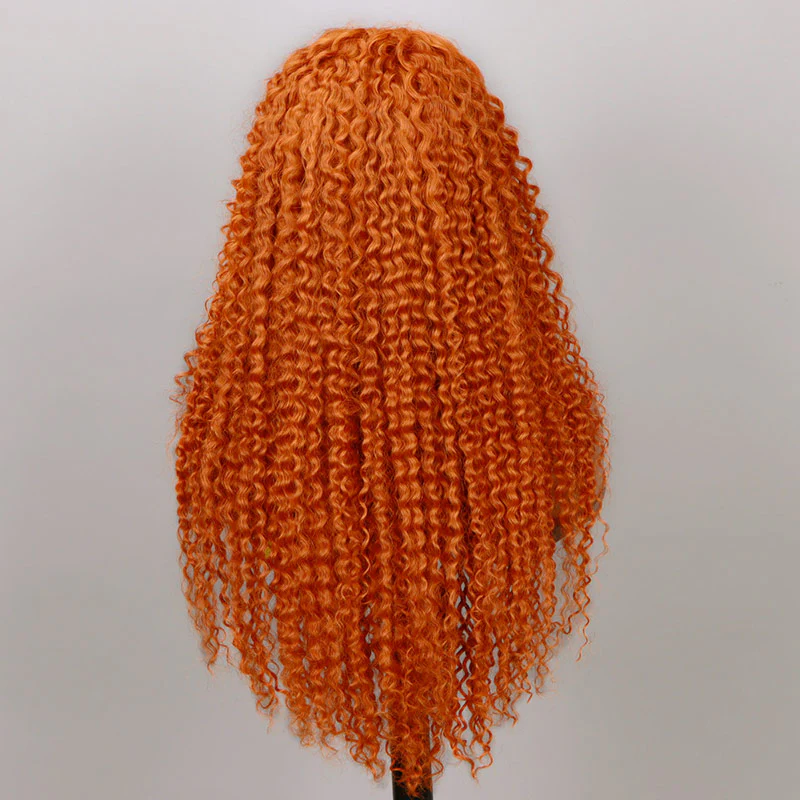 Clearance Sale | Ginger Orange #350 Jerry Curly Wigs 13x6 Transparent Lace Front Wigs 100% Virgin Human Hair