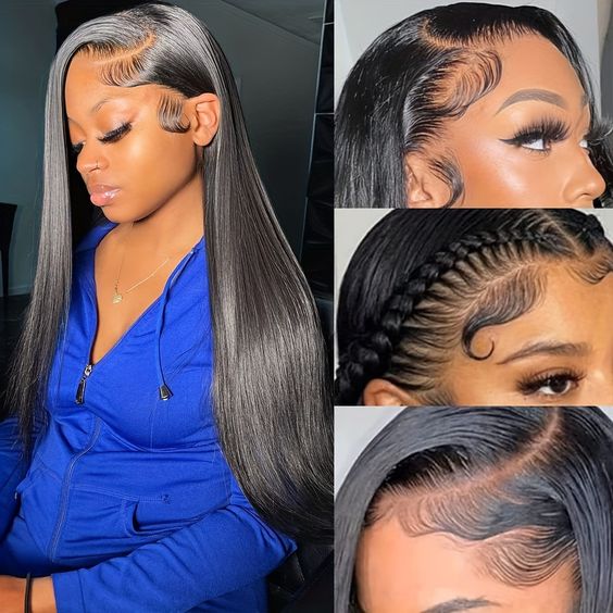 Bleached Knots Silky Straight Lace Front Wig High Density Human Hair Wigs For Women