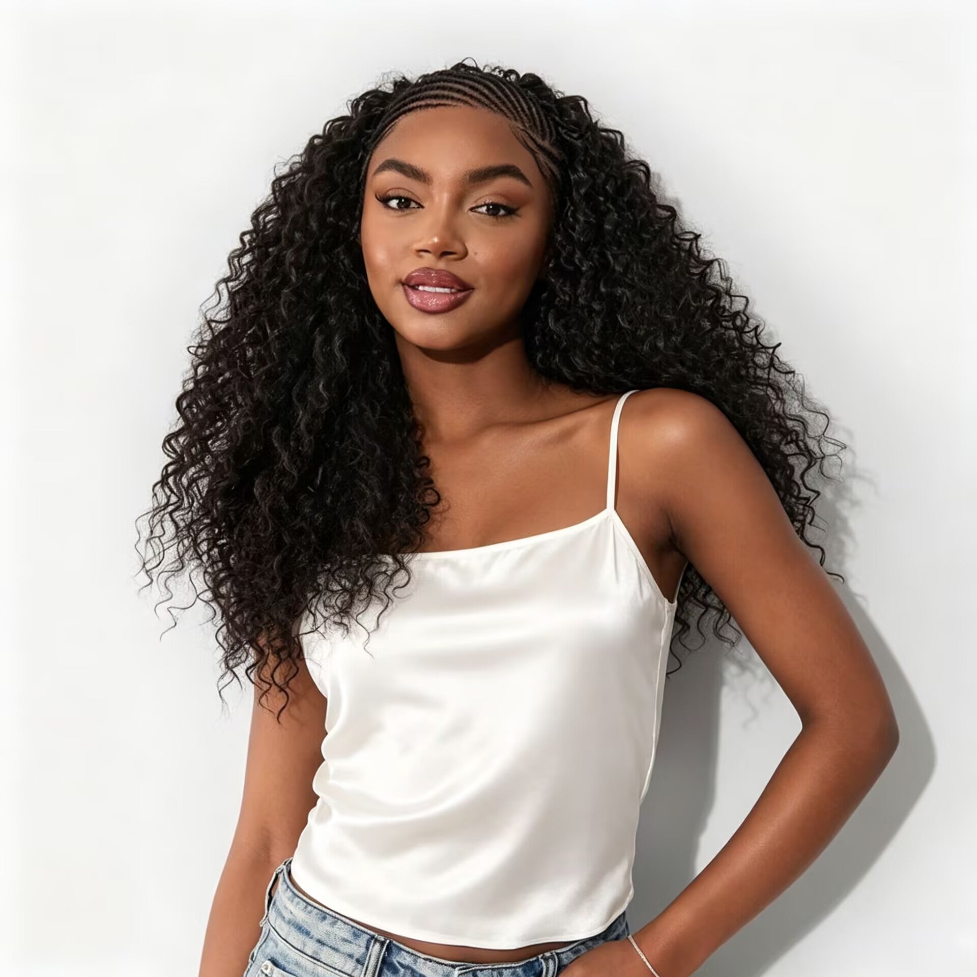 Zlike 13x6 Frontal Lace Braid Wig Pre-Braided Glueless Human Hair Wig with Natural Baby Hair Full Volume