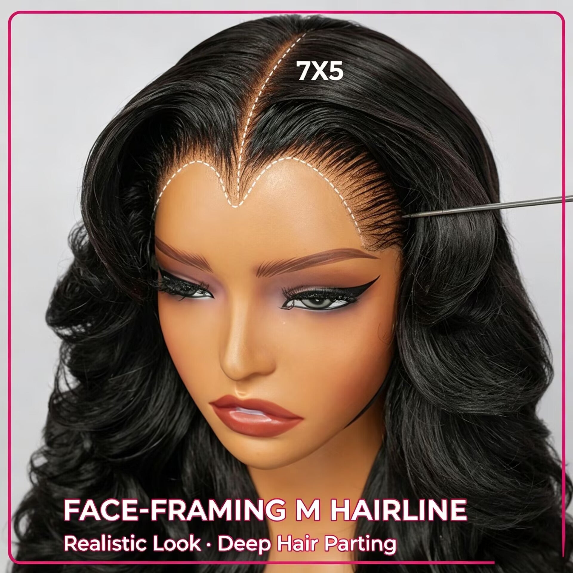 zlike M Hairline Body Wave Layered Cut 7x5 Glueless Drawstring Lace Wig Ready To Wear