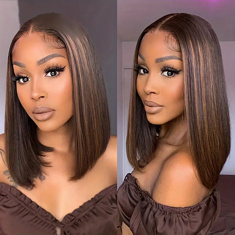 Zlike Balayage 1B/30# Colored BOB 7x5 Glueless Ready To Go Human Hair Wig