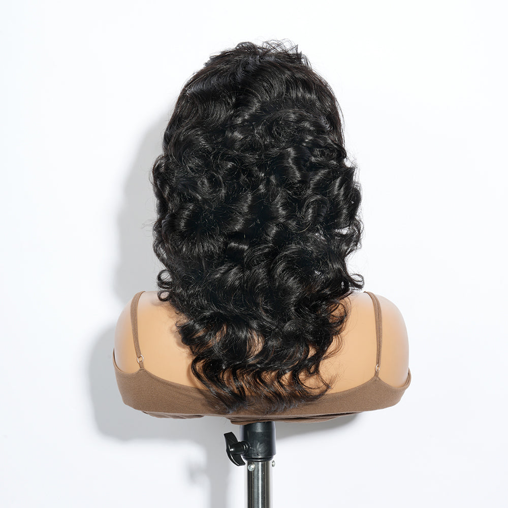 Zlike 80s 90s Mullet Pixie Cut Human Hair Wig For Black Women Curly Short Glueless Full Machine-Made Wig