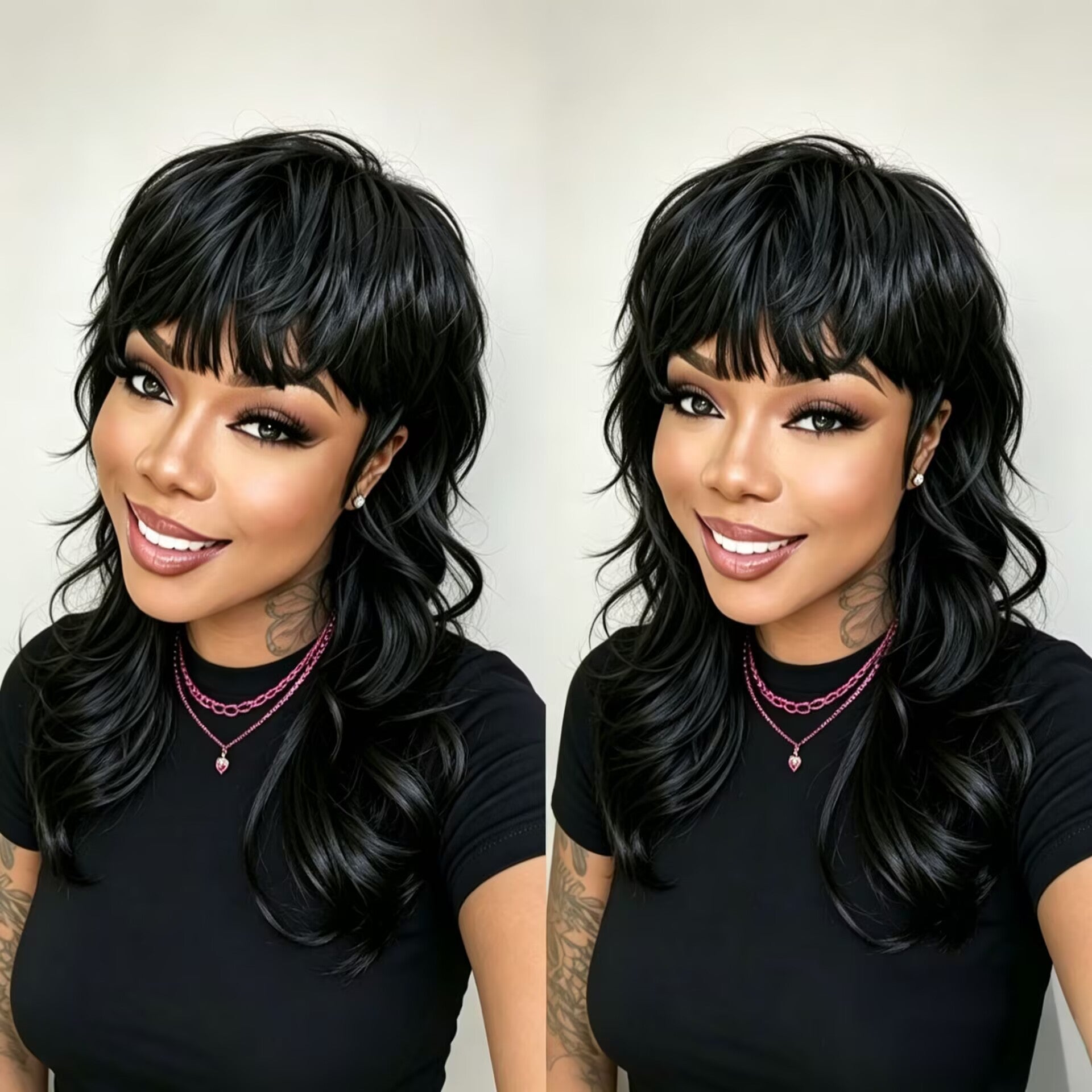 Zlike Pixie Cut Mullet Wig with Wavy Layers 100% Human Hair Short Fluffy Layered Style Full Machine Made Wig