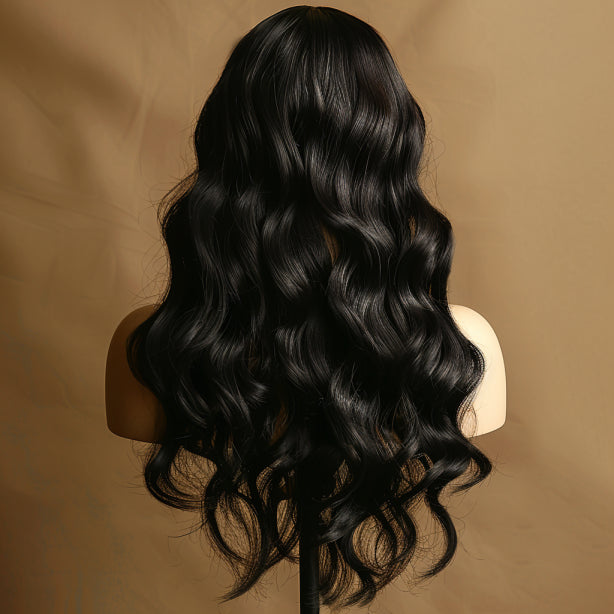Zlike Pull Go Body Wave Natural Black 13x6 Pre Cut Lace Front Wigs Human Hair Pull To Wear Wigs
