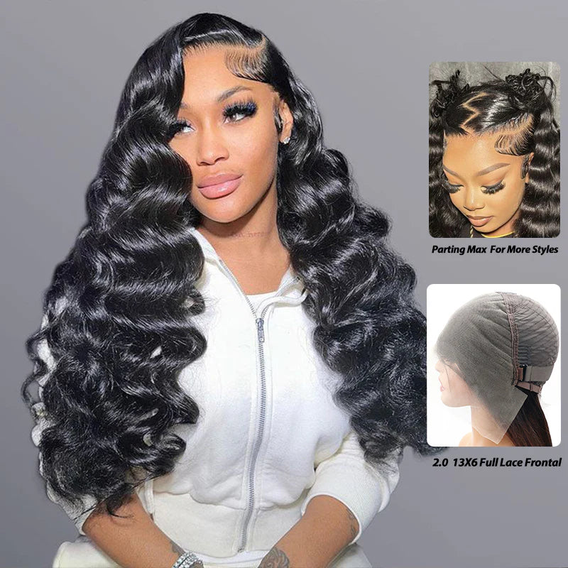 Natural Hairline Loose Deep Wave 13x4 HD Transparent Lace Fornt Virgin Human Hair Wigs-Zlike