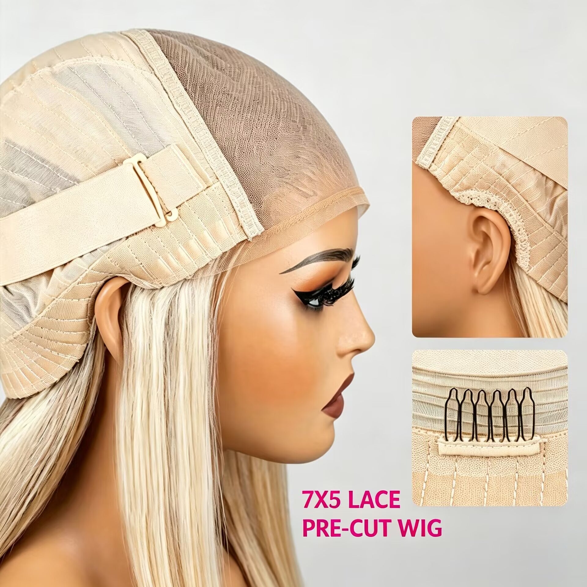 Zlike 6x5 Lace Frontal 613 Blonde Straight Wig & 13x4 Invisible Knots Realistic Hairline Layered Cut Human Hair Wig