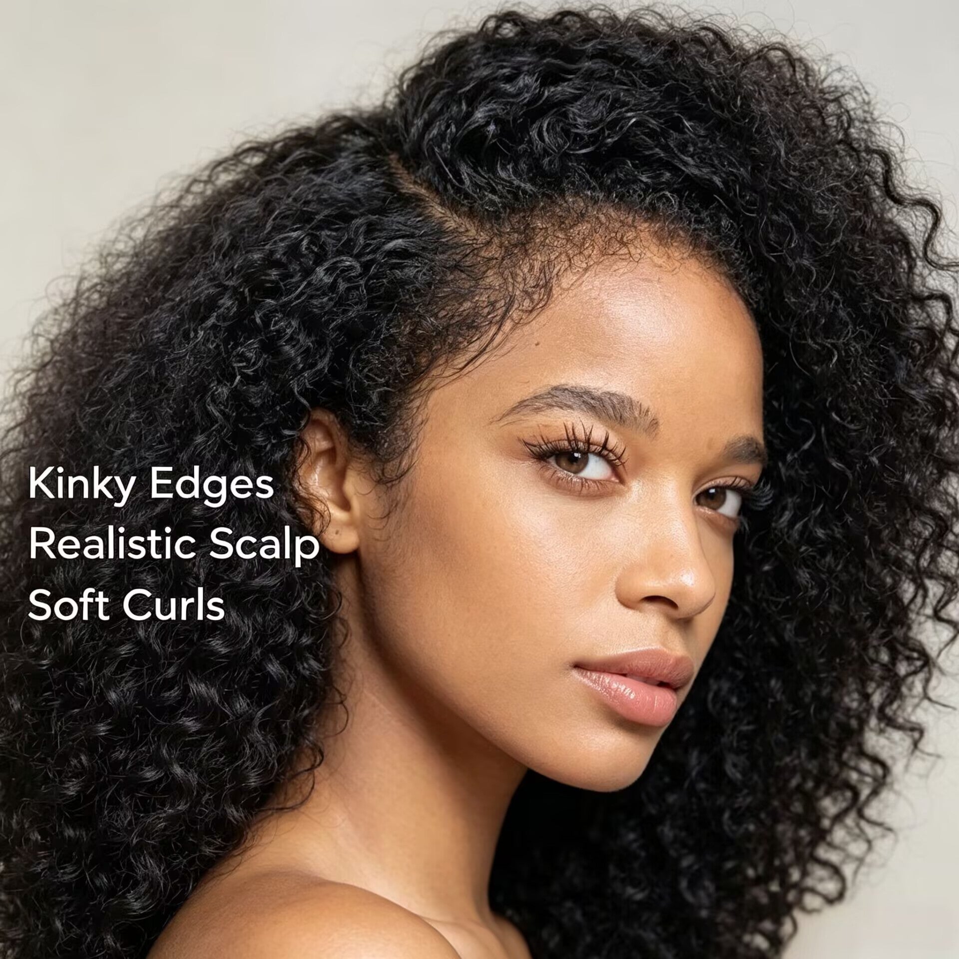 Zlike 4C Kinky Edge Hairline Afro Kinky Curly Glueless Wig Pre-Cut 7x5 HD Lace Human Hair Wig with Pre-Bleached Knots