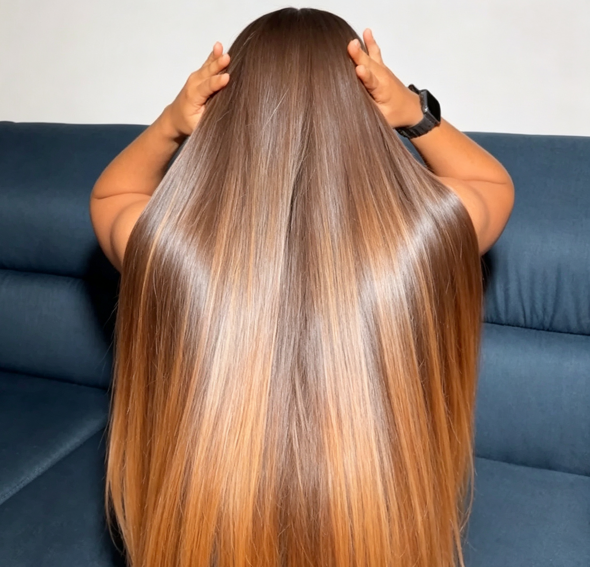 Zlike 30 32 34 36 38 40 42 inch Red Brown Blonde Highlights 13x4 Lace Front Human Hair Wigs