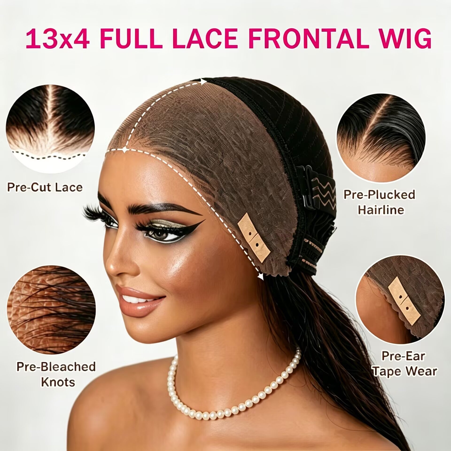 Zlike Glueless Long Loose Curls with Braided Parting 7x5 & 13x4 Transparent Lace Front Pre-Plucked Ready to Wear
