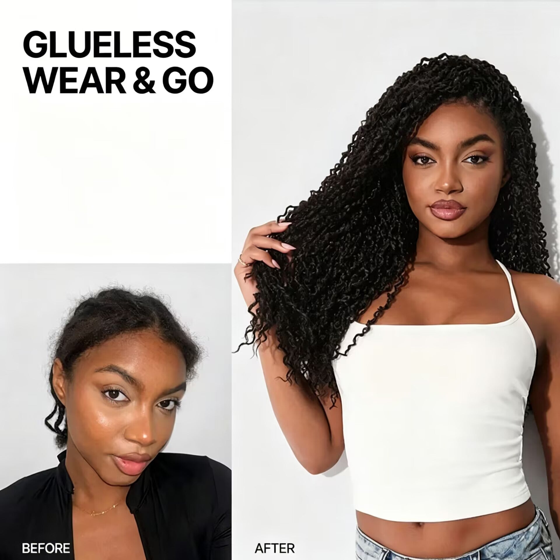 Zlike Boho Twist Curly Wig 13x6 Pre-Cut Lace Front Wig Glueless Ready to Wear Human Hair Wi